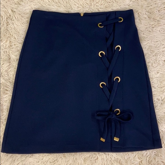 Kensie Navy Lace-Up Skirt Size XS - Picture 1 of 8